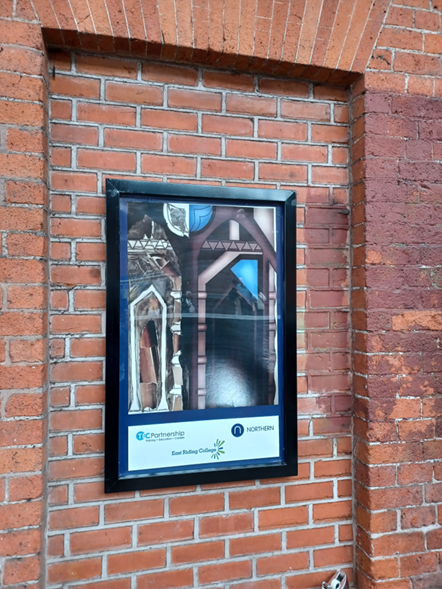 This image shows artwork at Beverley station created by college students