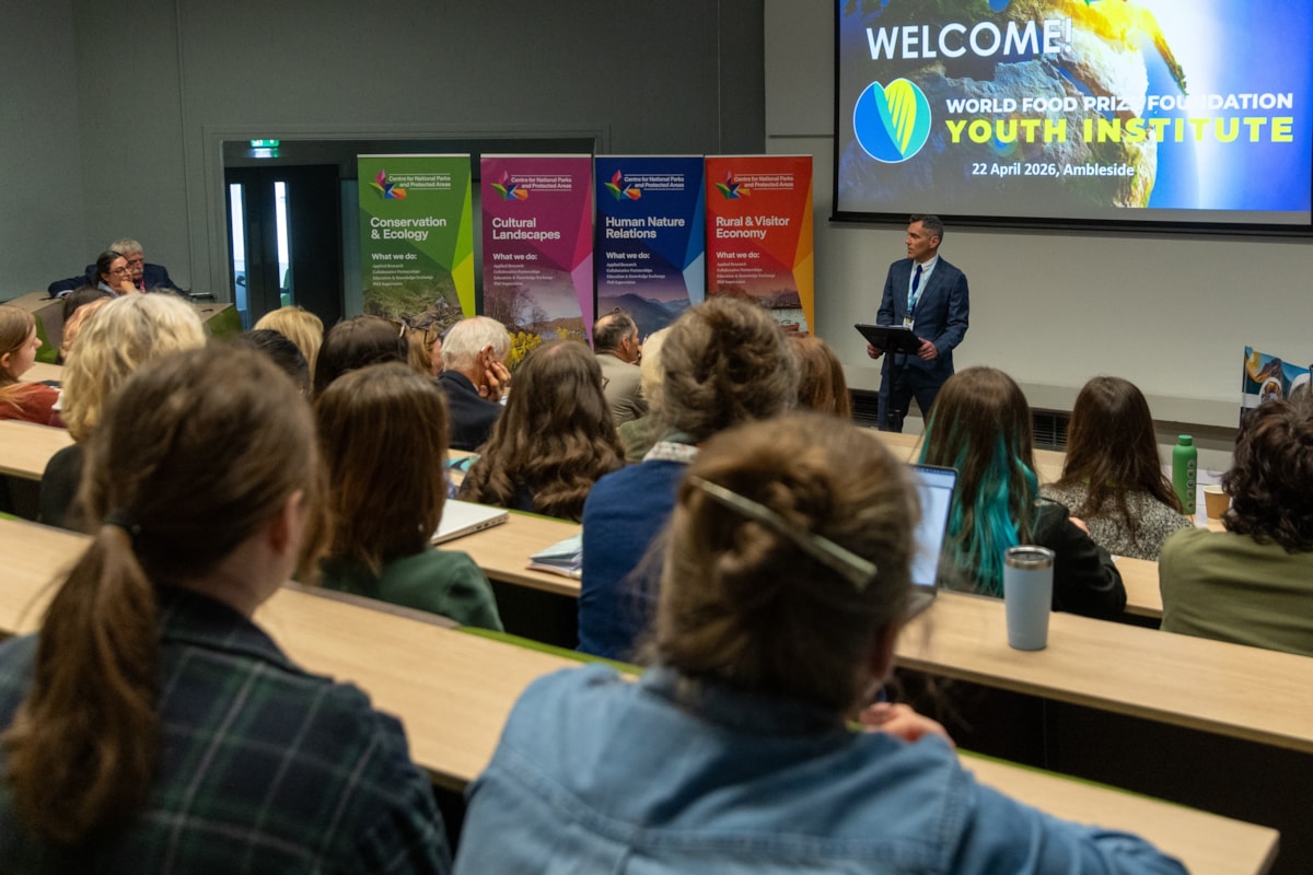 Professor Robert Montgomery introducing the World Food Prize Foundation UK Youth Institute Event, April 2026