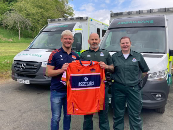 Graham on ‘emotional’ Hawick Ambulance Station visit as Scottish Building Society make Player of the Month donation: IMG 1079