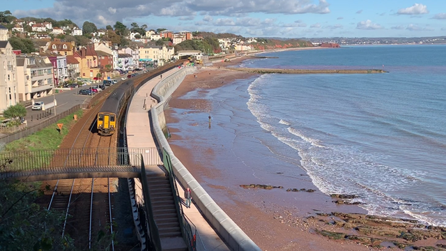 Dawlish sea wall project nominated for two national awards: First section of the new, bigger sea wall at Dawlish