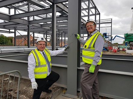 Councillor Harley and Councillor Kettle on building site