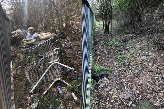Before and after- fly-tipping removal Gainsborough