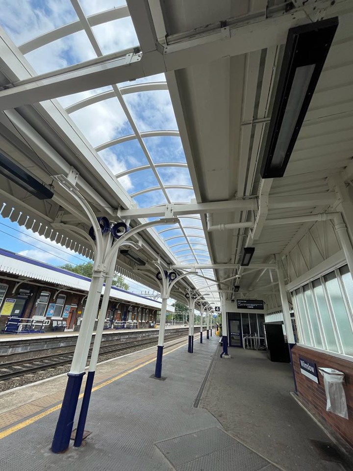View on platform 4 of new Wilmslow station canopies