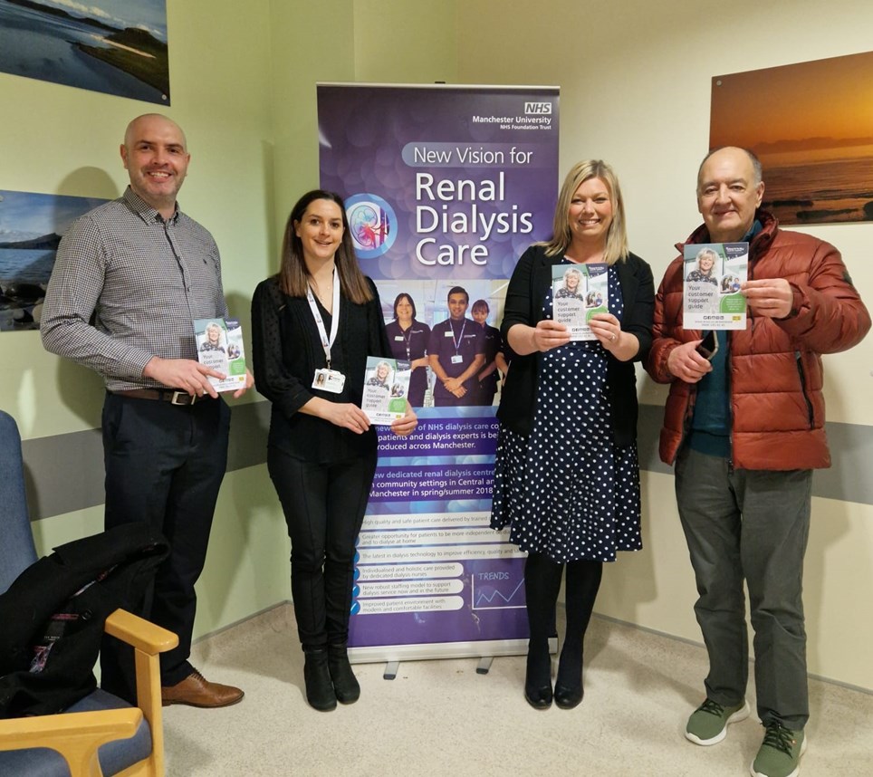 Paul Morris, left, and Karen Hunter, second from right, of Electricity North West with Kidney Care UK representatives