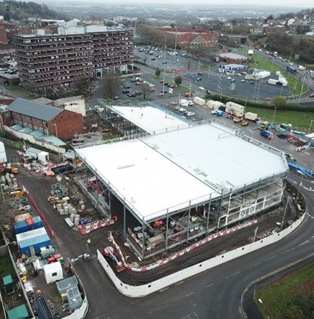 Construction work at Dudley Leisure Centre 2020