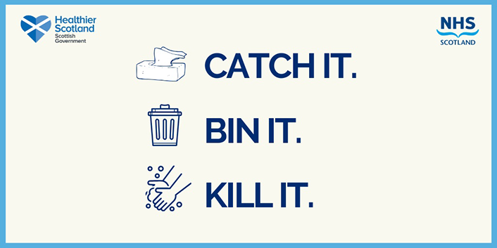 Catch It, bin it, kill it (image): NHS Scotland infographic
