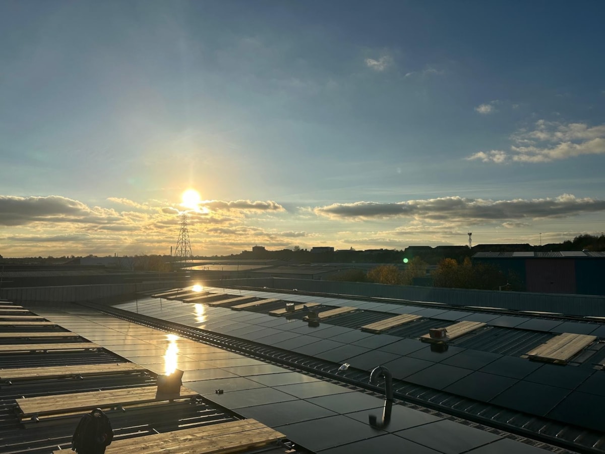 425 solar panels on the roof of AWI's factory