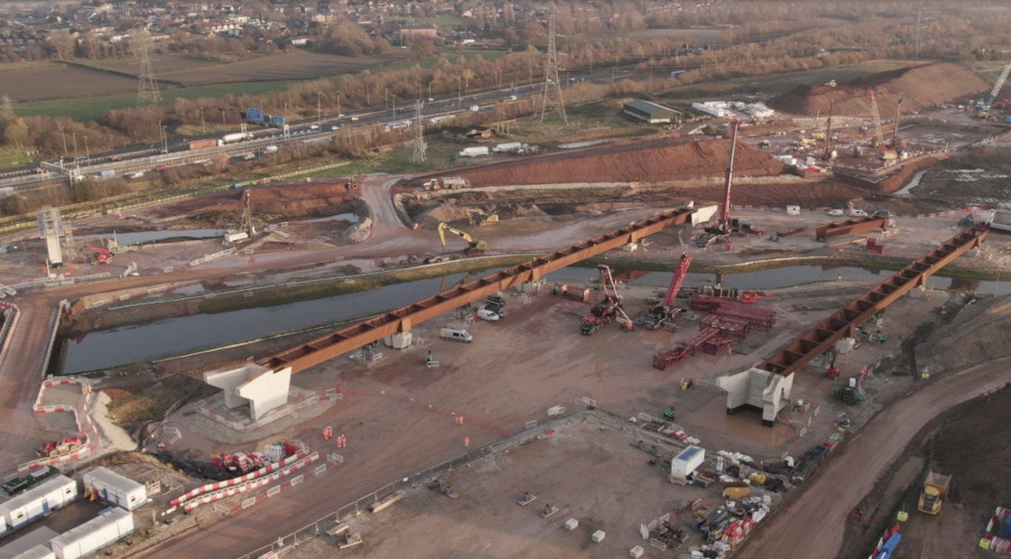 River Cole Viaduct segments moved into place