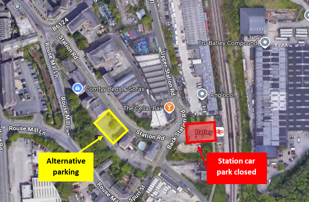 Batley station car park map