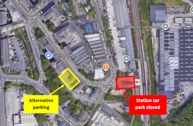 Batley station car park map: Batley station car park map