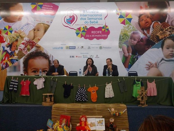 Baby Week Leeds 6: Baby Week's founder Lucy Potter is pictured during a 2016 trip to Brazil, where she was invited to present what she had learned from Semana do Bebe and share Leeds's plans for the first Baby Week.