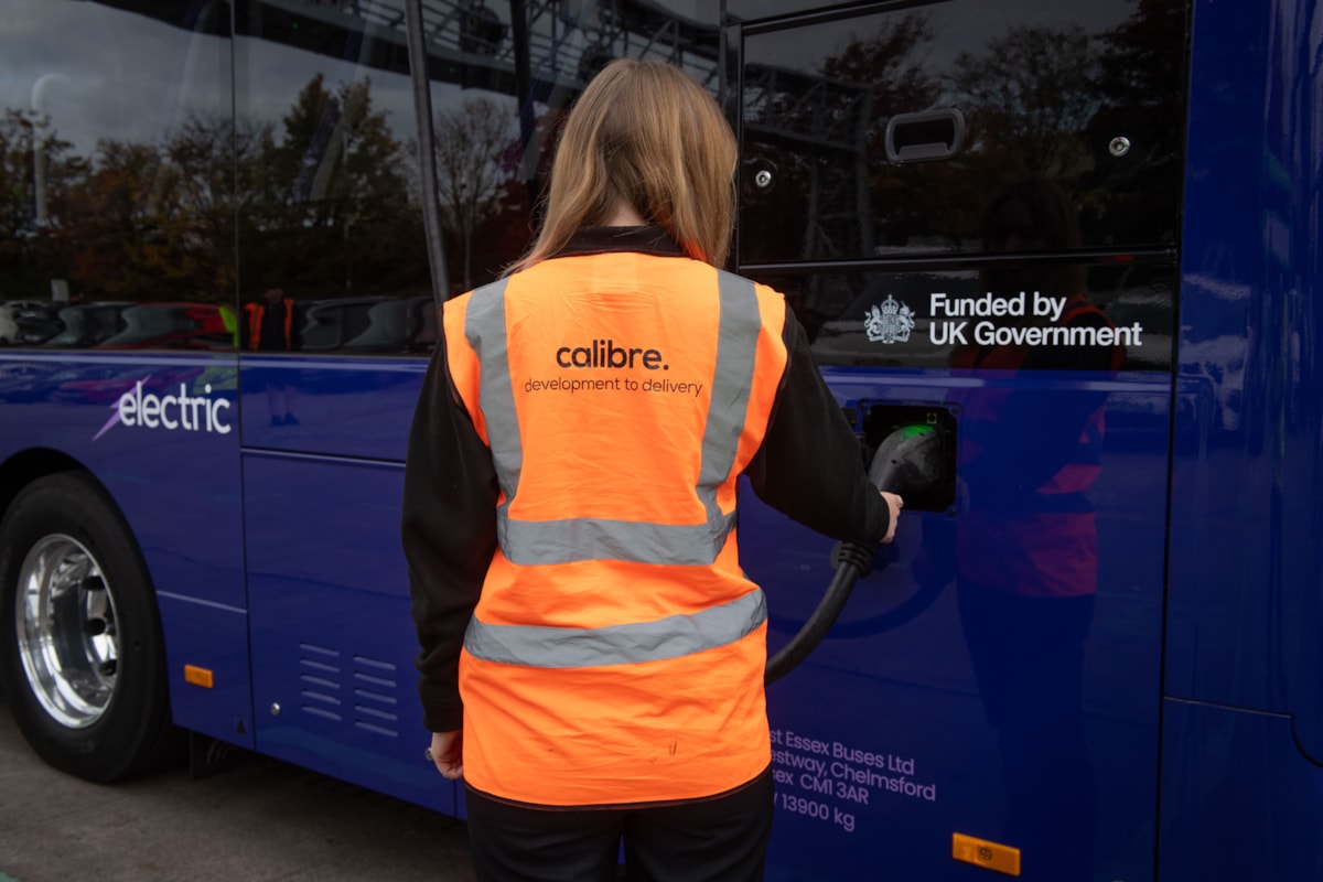 Calibre D2D charging an EV at First charge depot