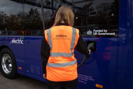 Calibre D2D charging an EV at First charge depot