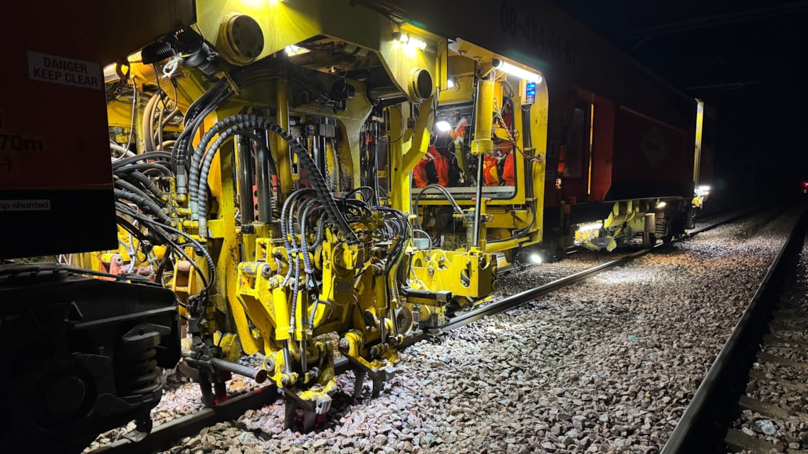 Weeknight engineering work between Cambridge – Ely – King’s Lynn this autumn to keep trains running safely and reliably: Tamper at work on the Fen Line last week