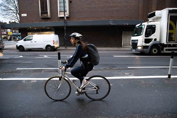 TfL Image - The newly extended Cycleway 50 across Pankhurst Road