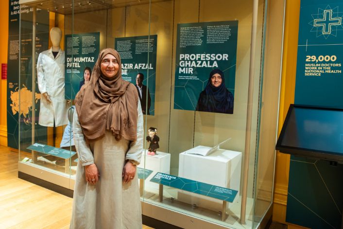 Muslims in the North: Professor Ghazala Mir, who in chair in Health Equity and Inclusion at the University of Leeds at the launch of the new Muslims in the North display at Leeds City Museum. Credit Connor Bainbridge.