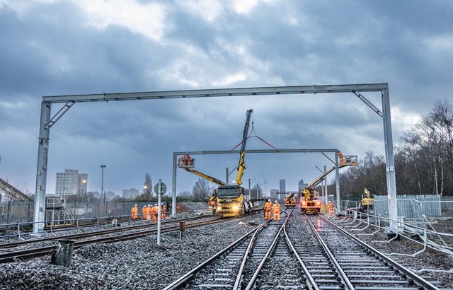 Engineers carrying out major rail upgrades