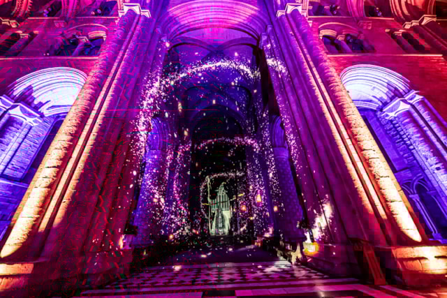 The Storytellers by Luxmuralis at Durham Cathedral (11)