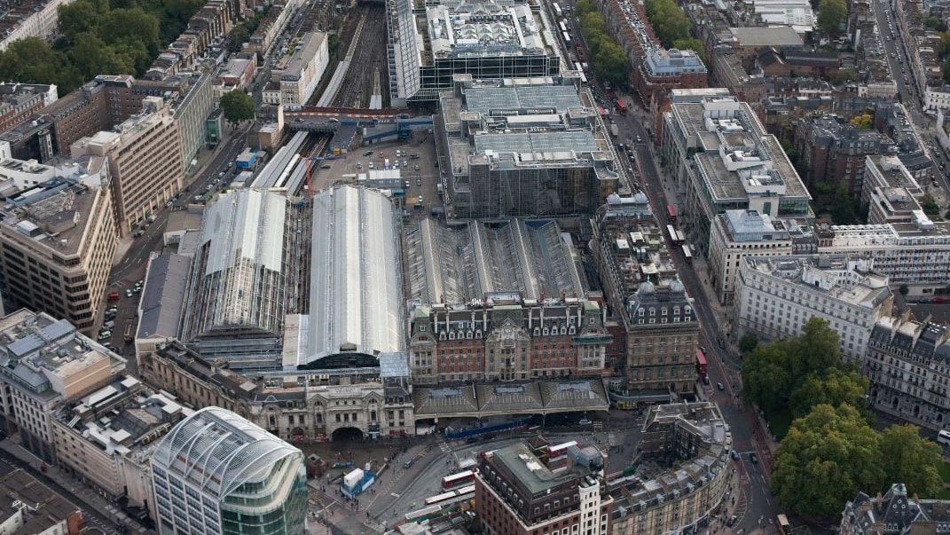 ONE WEEK TO GO: Engineering work to improve Kent and south east London’s railway over Christmas and New Year 2025/26: Aerial view of London Victoria station