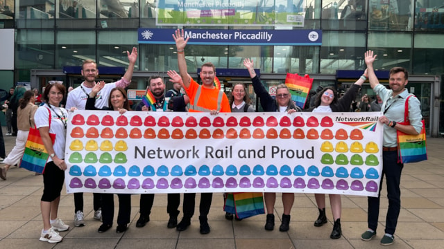 Manchester Piccadilly welcomes the LGBTQ+ community and allies to Manchester this Pride weekend: Volunteers from the railway industry celebrate Pride