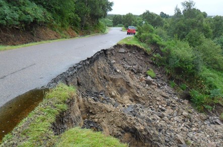 Landslip closes Knockando-Dallas road