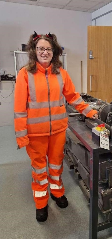Tamzin James apprentice during her mechanical assemblies training: Tamzin James apprentice during her mechanical assemblies training