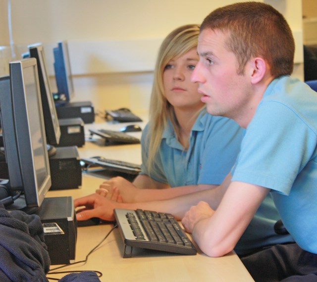 Network Rail apprentices in the computer room