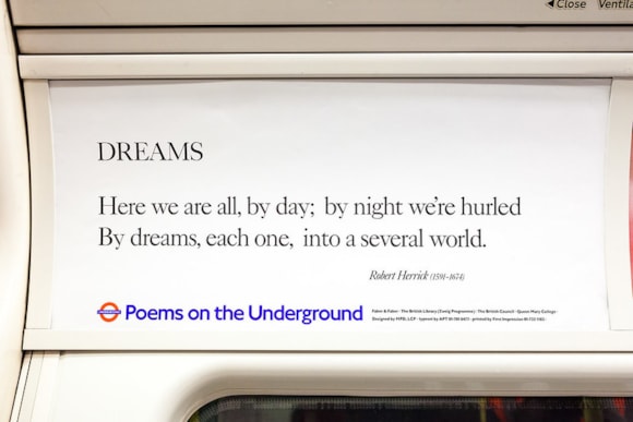 TfL launches a celebration of poetry to mark 40 years of ‘Poems on the Underground’: Poems on the Underground - Dreams
