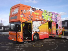 Bus designed by community drives Liverpool 2008 roadshow