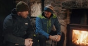Mark Lundie and Gary Robertson from the NCR Hillwalking and Climbing Club enjoying the warmth of the Kilbo Bothy. Credit: Euan Wilding
