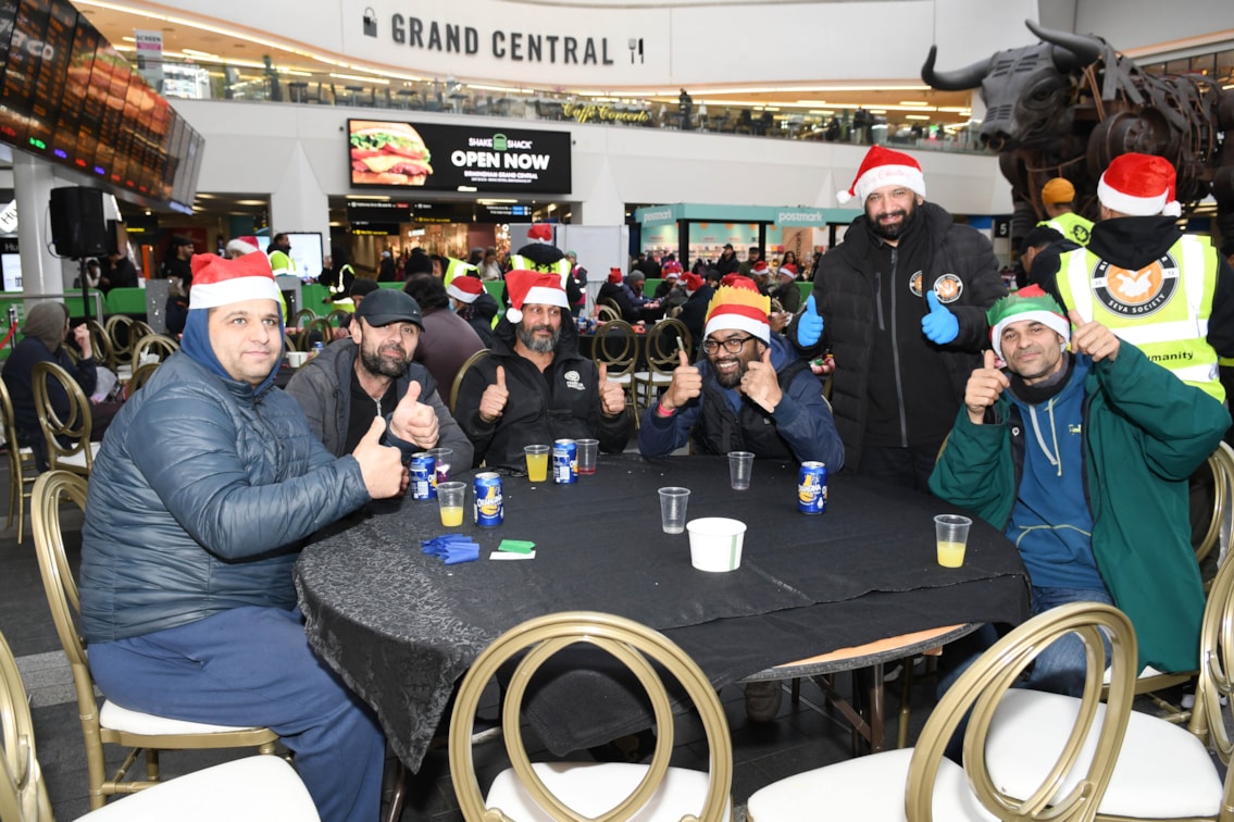 Guests enjoying Christmas Dinner at Birmingham New Street