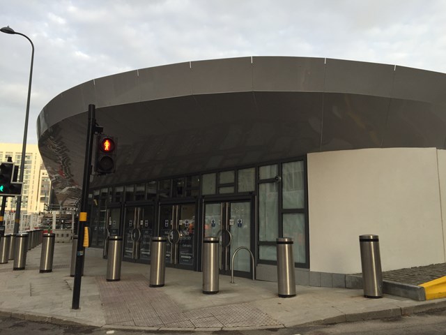 The exterior of the new southern exit of Birmingham New Street