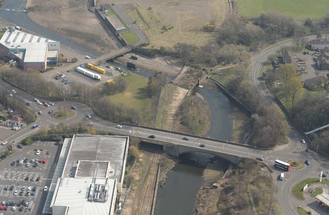 Planning application is diversion from Bawbee road closure: Leven Bridge Aerial