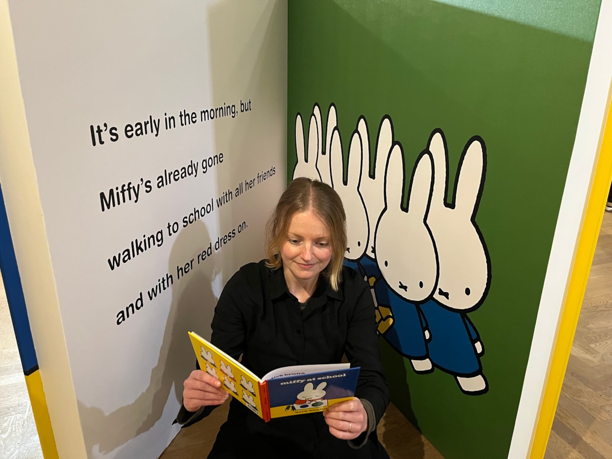 Miffy's birthday: Laura Irwin, Leeds City Museum's curator of exhibitions, steps inside one of the giant storybooks on display as part of the museum's new Miffy exhibition.
From Friday (Feb 7) museum-goers can step inside the world of international phenomenon Miffy, the adorable rabbit created by Dutch artist and illustrator Dick Bruna, as the iconic character marks her 70th anniversary with a new exhibition.