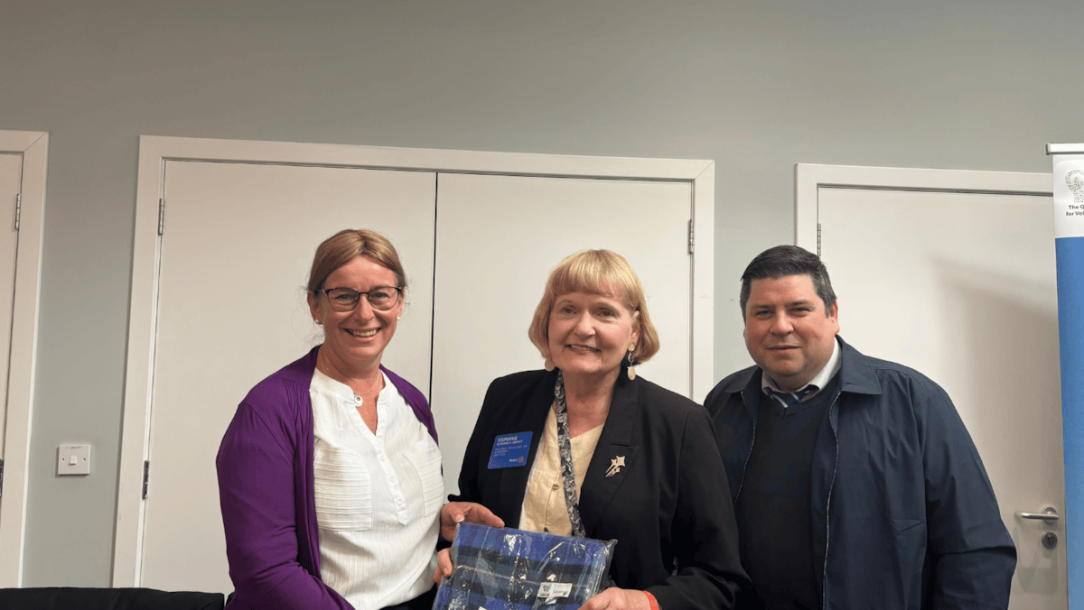Rotary International President Stephanie Urchick with Moray Council Leader Kathleen Robertson and QIM Stewart McLacuchlan