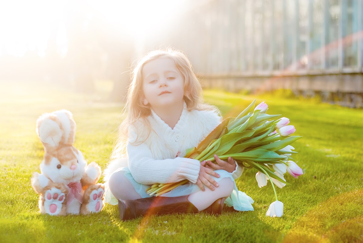Girl on grass
