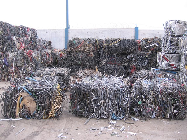 cable at scrap yard: scrap cable at yard