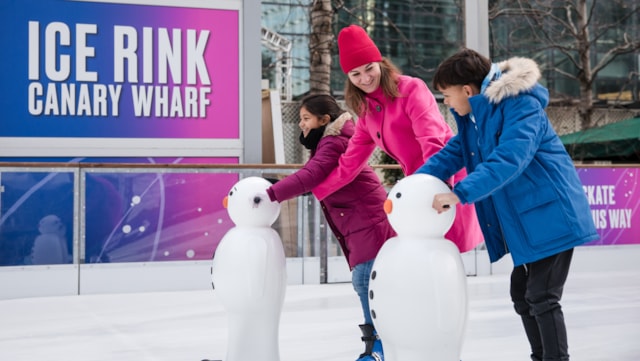 Ice Rink Canary Wharf, family ticket to enjoy a skate on one of London’s popular seasonal rinks