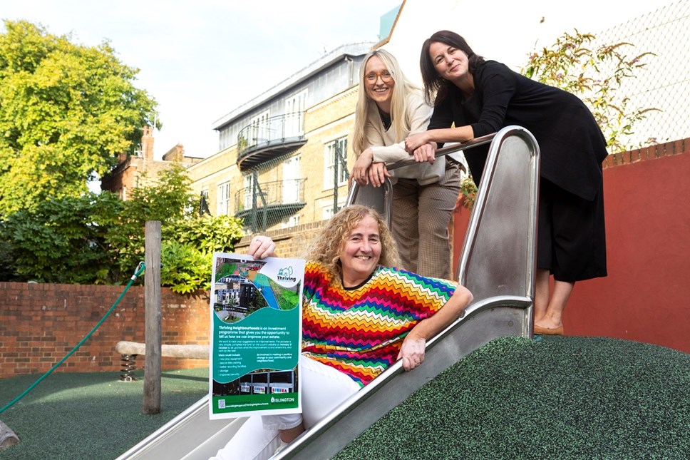 Pictured from left to right are: Cllr O'Halloran; Sophie McDonagh (Projects Delivery Manager) at Islington Council); Liza Durrant (Senior Programme Manager)
