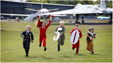 Murdo Waite, Ingrid Jamieson, Sebastian Sheppard, Charlie Calder and Walker Kelly from Athelstaneford Primary mark the National Museum of Flight’s 50th anniversary at East Fortune, East Lothian. Housed on a former Second World War airfield, the attraction opened its doors on 7 July 1975 and now houses an extensive collection of aircraft including a Red Arrows Hawk, a Supermarine Spitfire, a Vulcan bomber and Scotland’s Concorde.