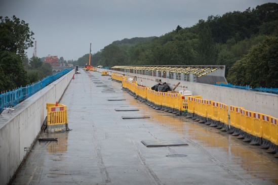 Colne Valley Viaduct progress Aug 23 (3): Latest images show the progress being made on the Colne Valley Viaduct - the UK's longest rail bridge - in August 2023.