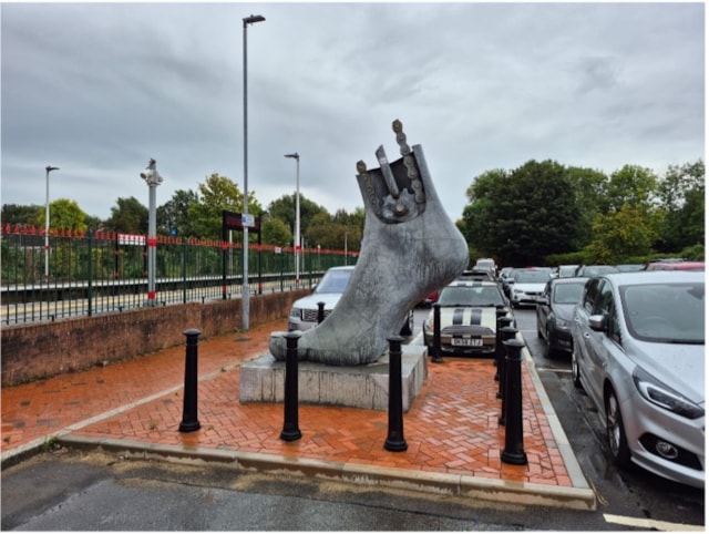 Flint Station foot sculpture: Flint Station foot sculpture
