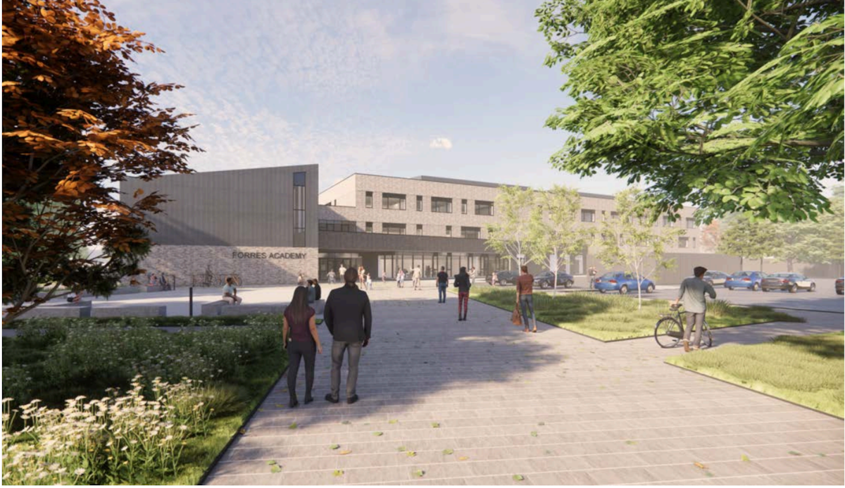 Artist's impression of the new Forres Academy building
