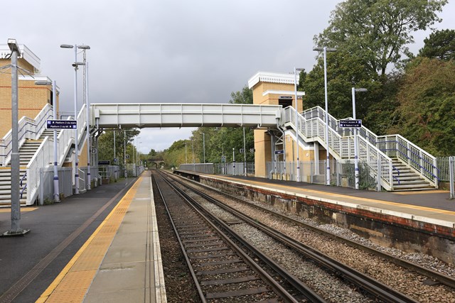 Bearsted station on the up as Sir Hugh Robertson and friends open Access for All scheme’s 1,000th lift.: Bearsted Access for All lifts are opened by Sir Hugh Robertson MP