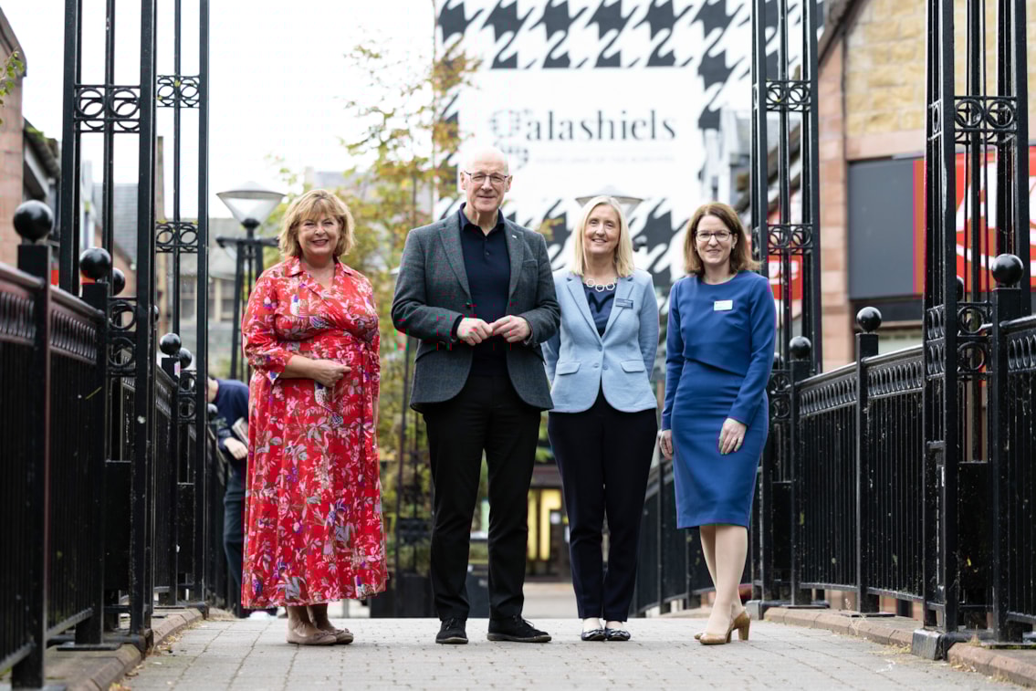 Cabinet Secretary for Transport Fiona Hyslop, First Minister John Swinney, Joanne Maguire Managing Director Scotrail, Catherine Hall Director of Strategy and Investment at Network Rail - Borders 10th Anniversary