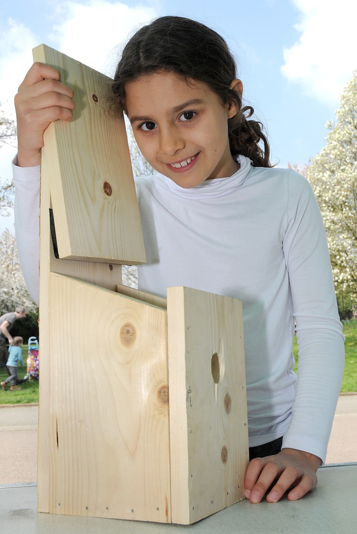Islington in Bloom launch 2019 - bird box building in Whittington Park