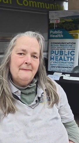 Tracy Robinson visited the PHIL van in Fleetwood