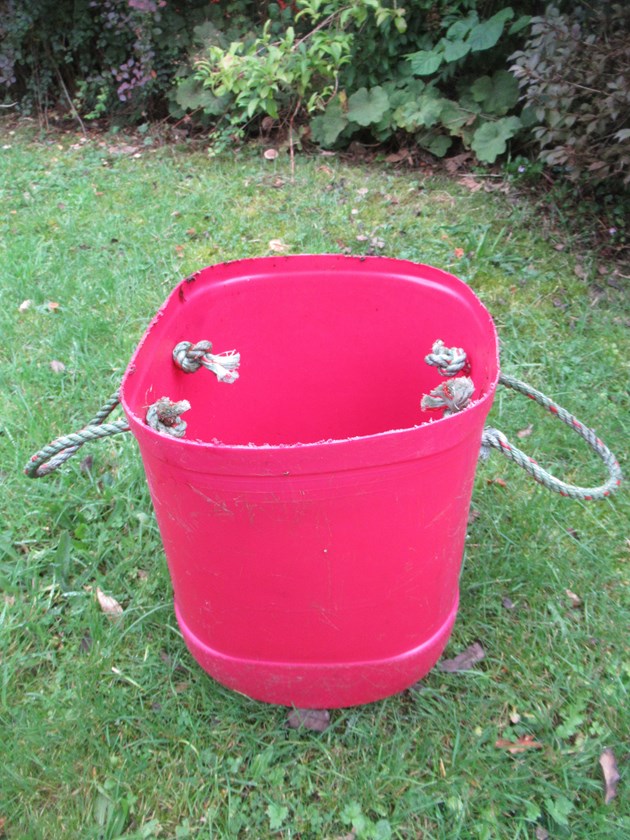 Forvie NNR - bucket with rope handles made from beach finds - credit SNH
