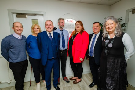 Cllr Shona Morrison and Cllr Stephen Heddle with Cllrs Douglas Reid, Jim McMahon, Maureen McKay, Neill Watts and June Kyle