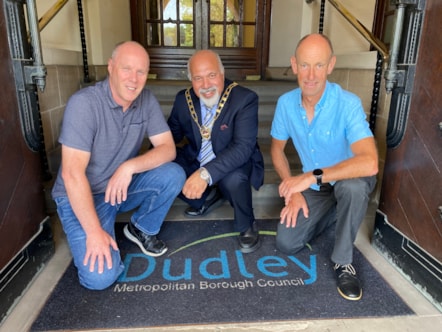 David Grove (L) and Kevin Payton (R) from the road safety team met the Deputy Mayor